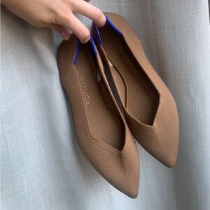 Rothys Driftwood Pointed Flat size 9